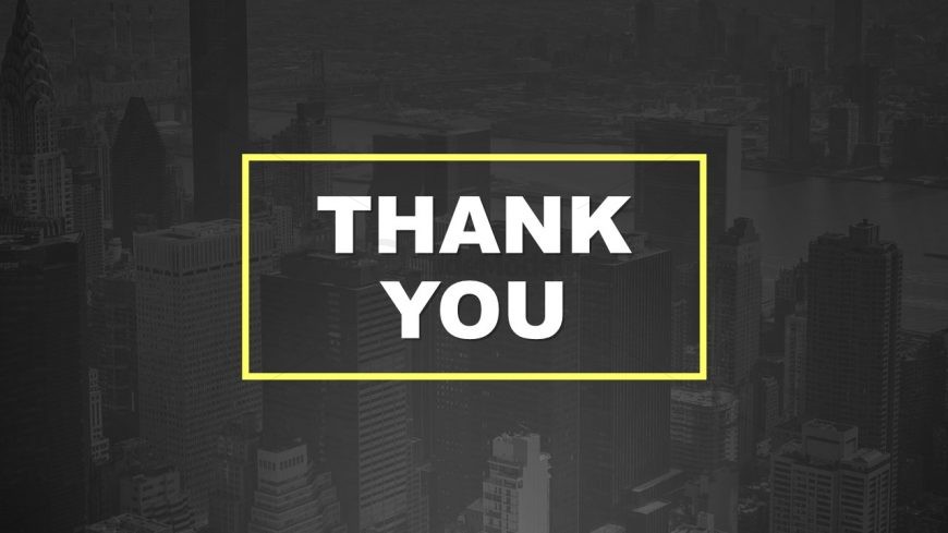 PowerPoint Thank you Slide Yellow Theme