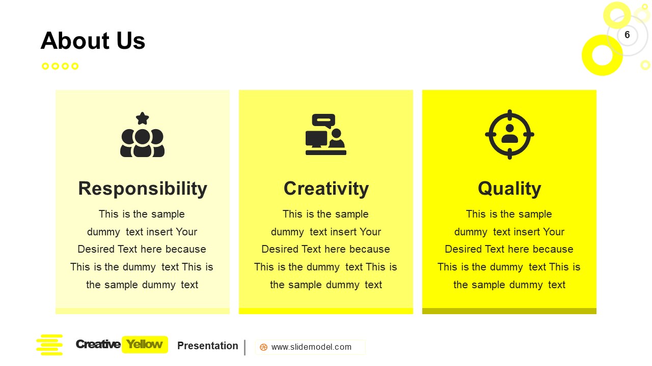 PowerPoint About Segment Slide Yellow Theme