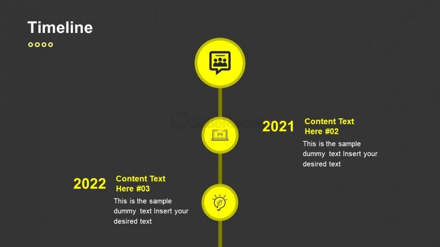 PowerPoint Timeline Slide Yellow Theme