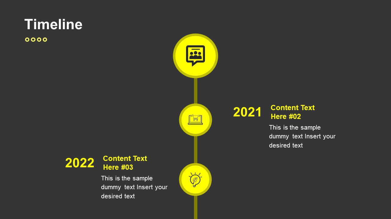 PowerPoint Timeline Slide Yellow Theme
