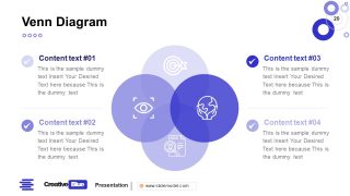 4 Component Venn Diagram PowerPoint Business PowerPoint Blue