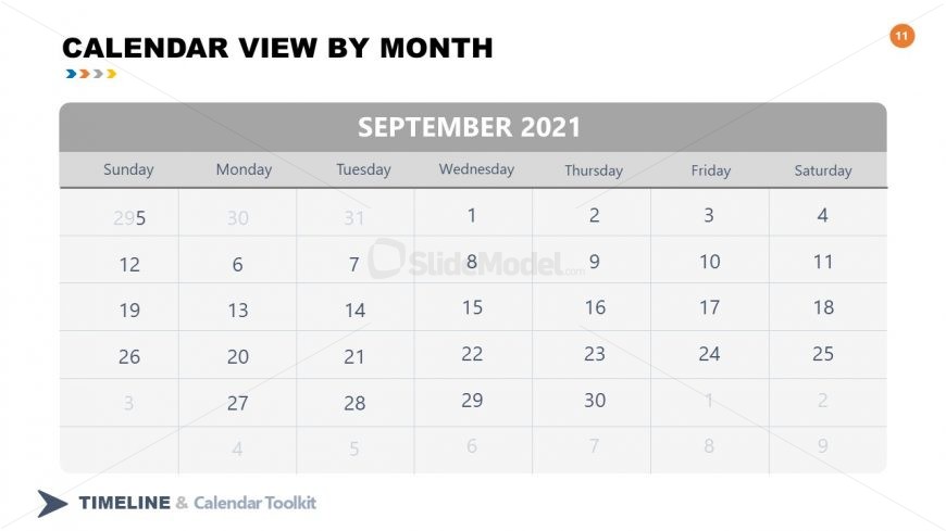 PPT Slide September Calendar 2021