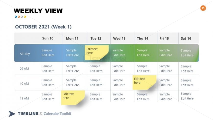 Weekly Calendar PowerPoint Template 2021