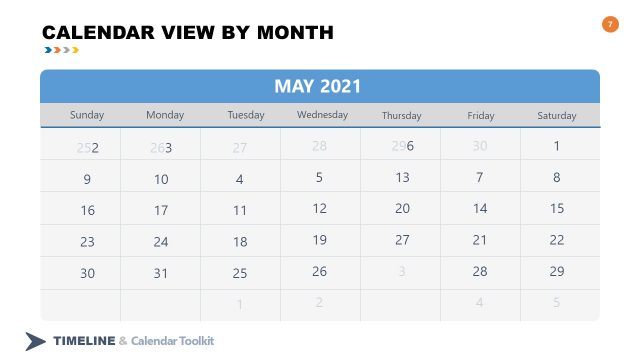 2021 May Calendar PowerPoint Slide