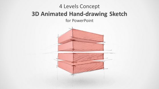 3D Animated 4 Level Structure for PowerPoint