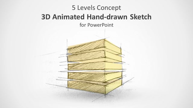 3D Animated 5 Level Concept Hand-Drawn Sketch for PowerPoint
