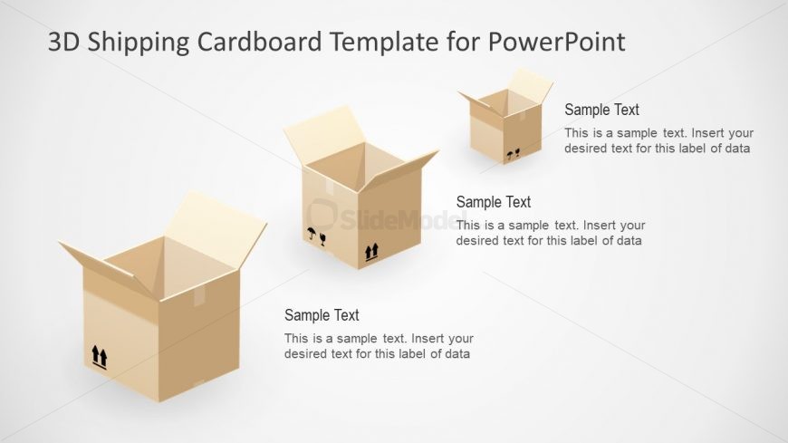 3D Cube Boxes PPT Slide