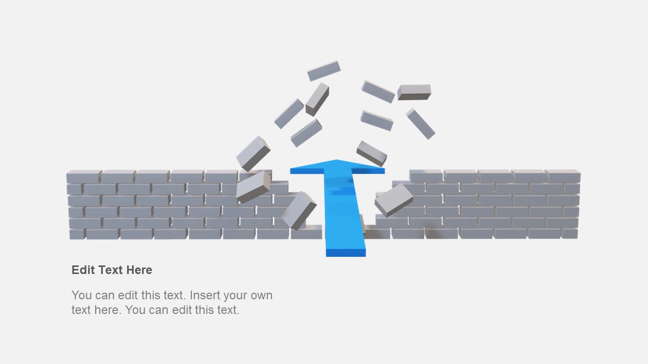 Animated 3D Crossing Wall Concept PowerPoint Template SlideModel