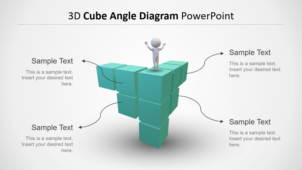 Flat 3d Cube Stairs Diagram For Powerpoint Slidemodel 0151
