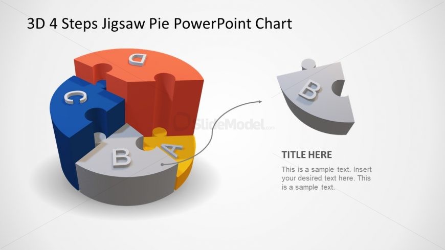 Slide of 3D Object Pie Chart Step 2 Template
