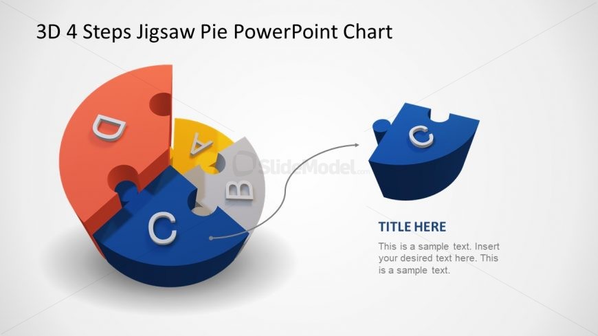 Slide of 3D Object Pie Chart Step 3 Template