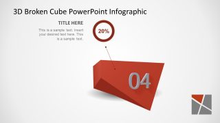 3D Model of Broken Cube 4 Segment Shape PPT