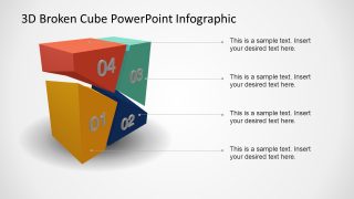 Diagonal Viewpoint for Broken 3D Cube Diagram 