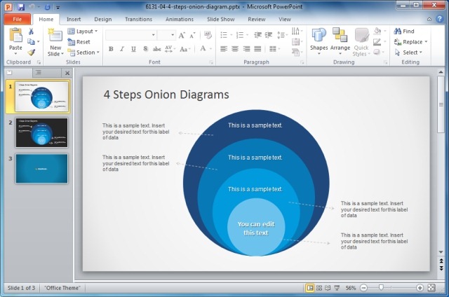 4 Steps Onion Diagram Template For Powerpoint Keynote Slidebazaar - Riset