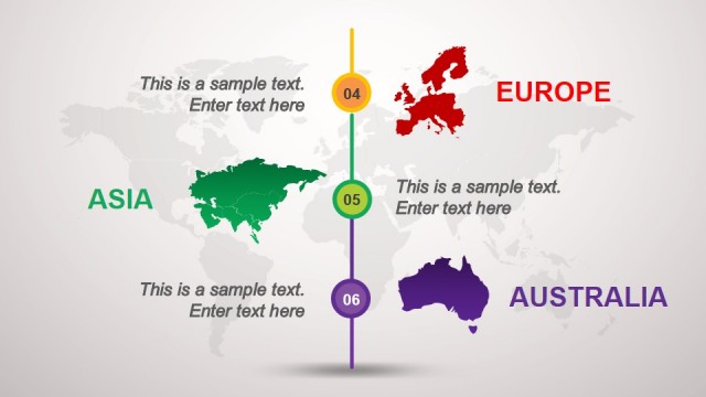 Europe, Asia & Australia Map Slide Design for PowerPoint