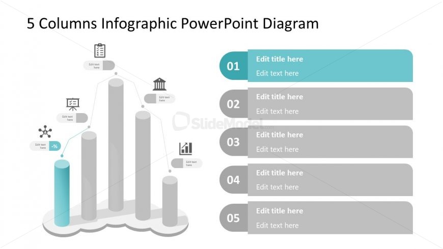 3D Bar Chart Template Step 1 Infographic Diagram 