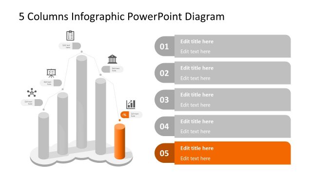 Infographic PowerPoint Diagram 5 Column Bar