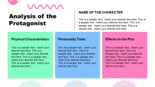 PPT Book Report Template for Analyze Protagonist