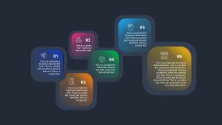 PowerPoint Gradient Squares Diagram 6 Steps 