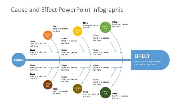 Flat Cause and Effect Diagram in PowerPoint