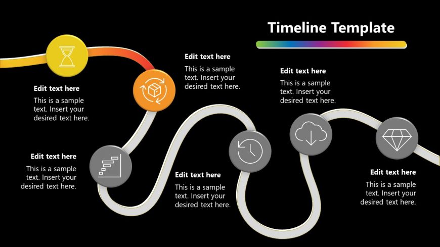 Slide of Dartboard Gradient Roadmap Template 