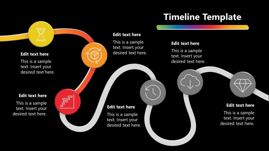 Slide of Bar Chart Gradient Roadmap Template 