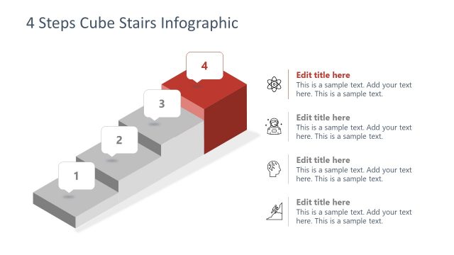 3D Cube PowerPoint Stair Step 4