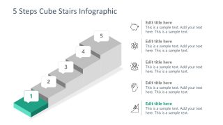 PowerPoint 3D Cube Diagram Stair 1