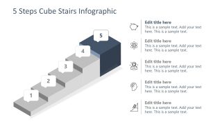 PowerPoint 3D Cube Diagram Stair 5