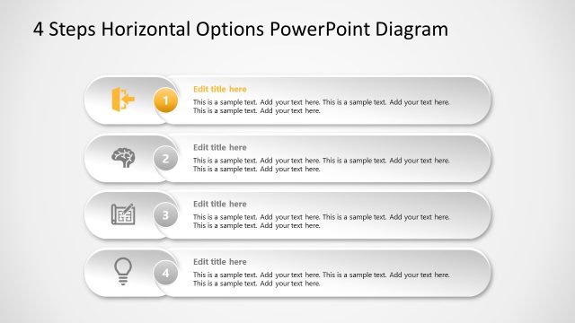 Step 1 of 4 Options Horizontal PowerPoint