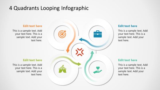 4 Quadrants Looping Diagram Slide Template 