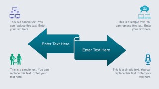 Animated Opposite Double-Headed Arrows Slide Design for PowerPoint and Icons