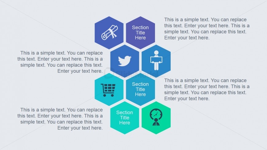 Simple Hexagons Layout for PowerPoint with Icons