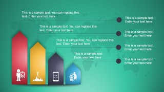 4 Elements Up Arrow Shapes for PowerPoint