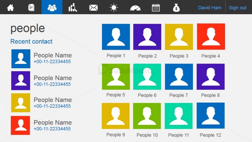 Metro Dashboard for People Contact Slide