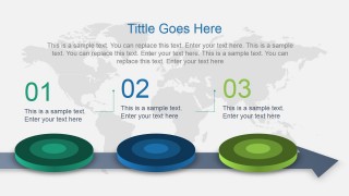 3 Milestones in an Arrow Timeline Slide