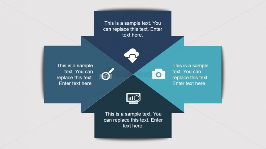 4 Step Creative Layout with Arrows Diagram