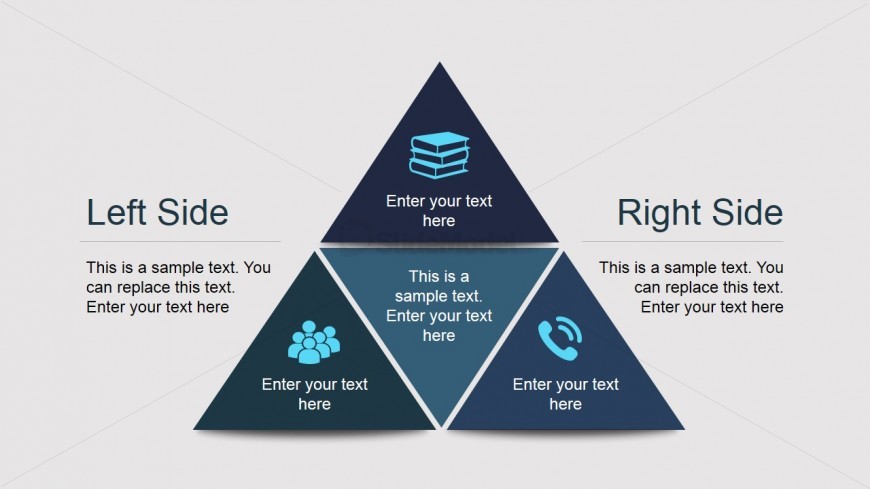 Pyramid Diagram for PowerPoint with Triangles