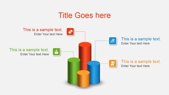 3D Cylinder Column Chart Concept for PowerPoint