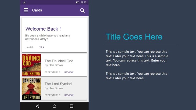 Books Screen Designed with Google Materials Design UI