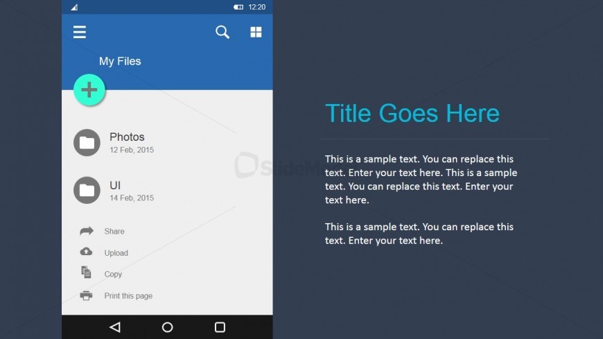 PowerPoint Shapes for Files and Folders Android UI