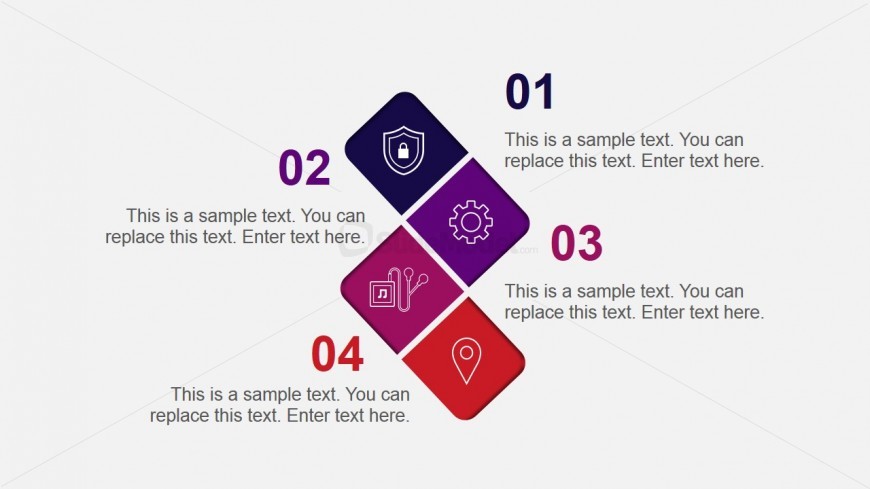 Actionable Slide Layout with 4 Steps