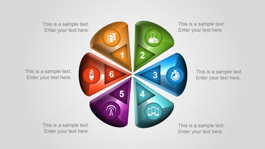 6 Steps Diamond Diagram Design