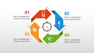 Circular 4 Steps Arrow Diagram