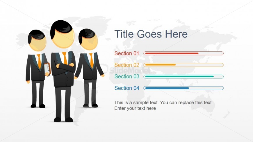 Business Man Character Slide Layout