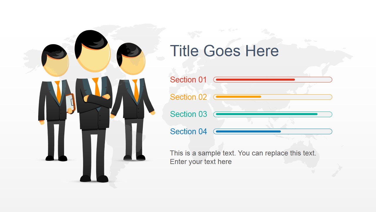 Business Man Character Slide Layout