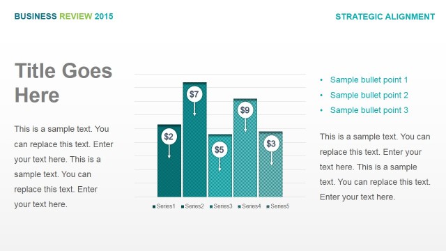 Data Driven Column Chart with Period Variation Icon
