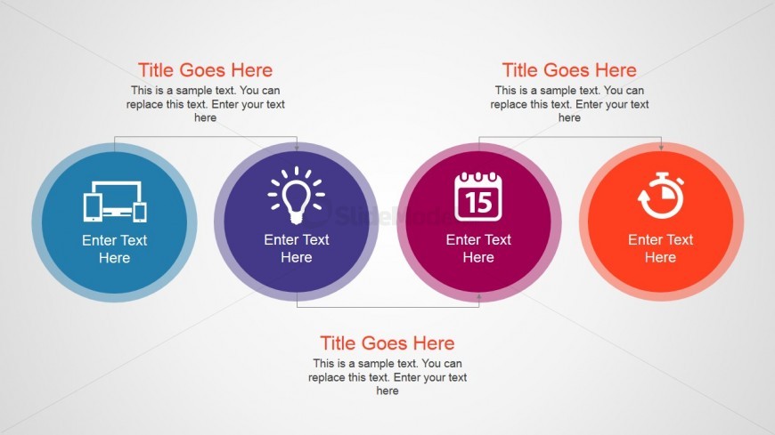 Simple Process Flow With 4 Steps For Powerpoint Slidemodel 2502