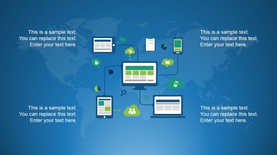 Computer Network & Devices Interconncted Slide Design