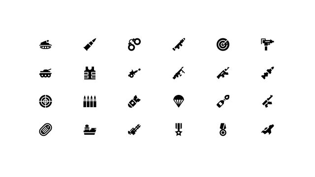 Icons Slide for Military PowerPoint